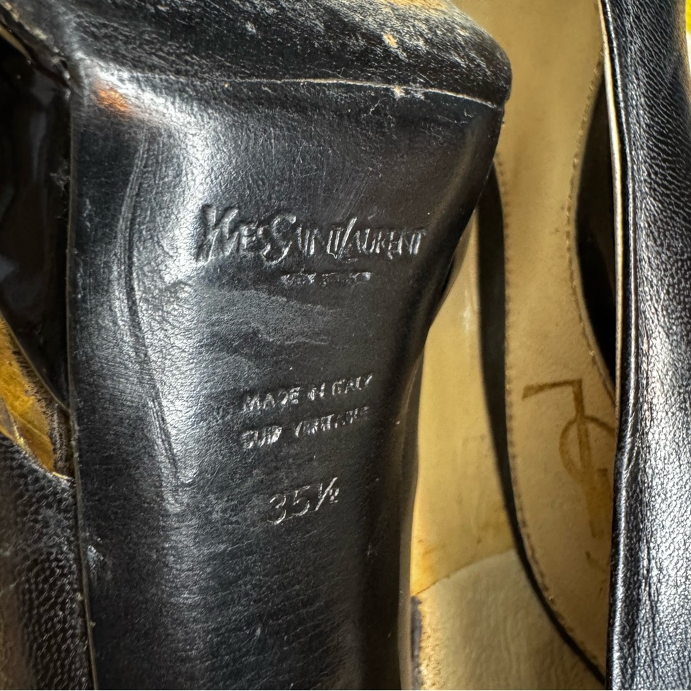 Yves Saint Laurent Glossy Black Heels - Picture 7 of 11